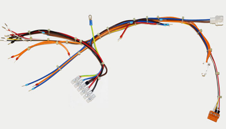 Wiring harness on a white background